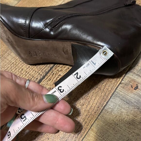 Via Spiga Leather Boots Size 8M square toe kitten heel - Picture 7 of 10